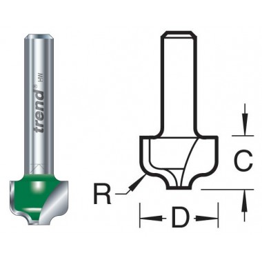 3.2mm radius Profielfrees recht C108X1/4TC