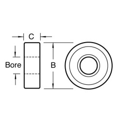 B127A Kogellager 1/2" dia, 3/16" binnenmaat