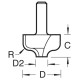 19/62X1/4TC Infrees- Profielfrees Ogee