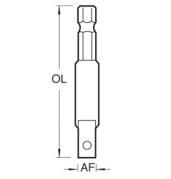 SNAP/SDA/3 Dopsleutel Adaptor Vierkant 1/2 inch x 50mm