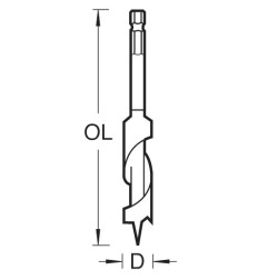 SNAP/SA/22 Slangenboor Kort 22mm