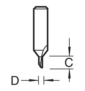 Miniatuurfrees Two flute DH/03X8MMTC